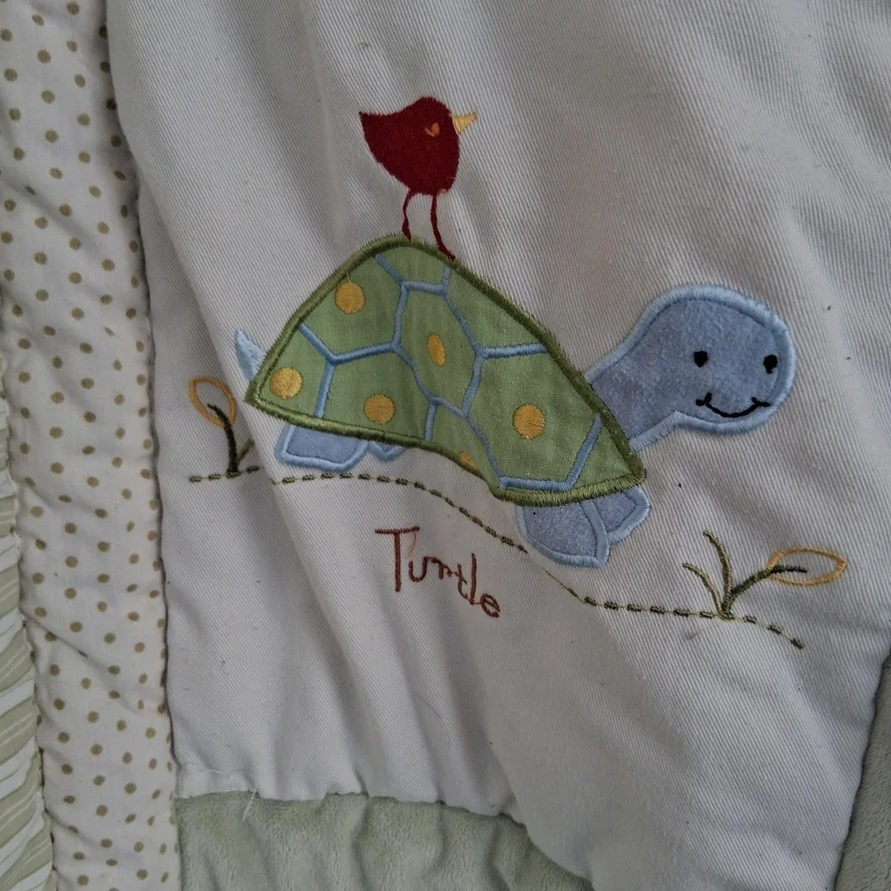 Vtg Y2K Kidsline Zanzibar Safari Animal Embroidered Patchwork Quilt Baby Blanket